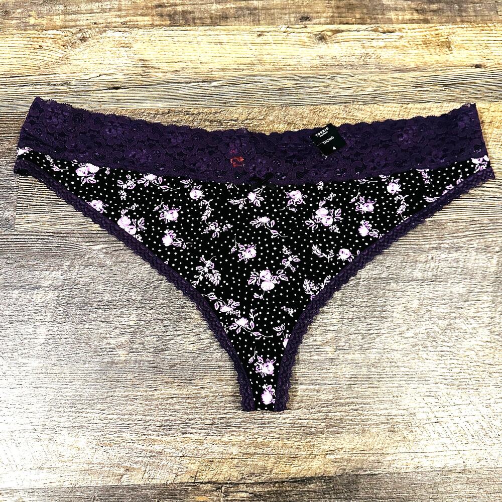 Torrid Purple Floral Thong 4X
